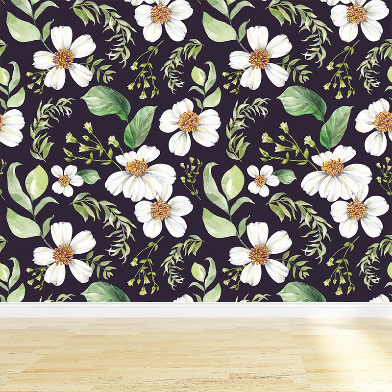 Modern Blossom Flower Print Mural Wallpaper Pastel Color Florentine Wall Covering