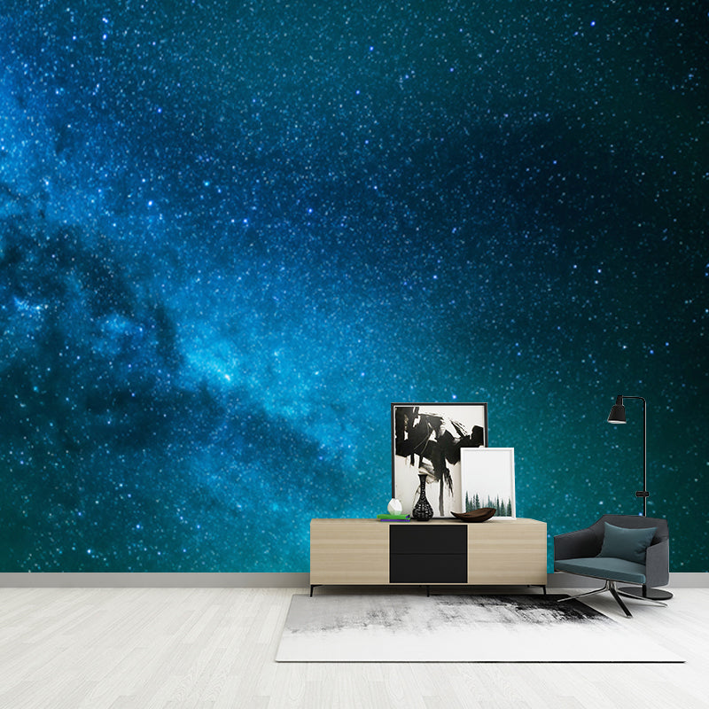 Customized Photography Nordic Mural with Close-Up View of Milky Way Pattern in Aqua