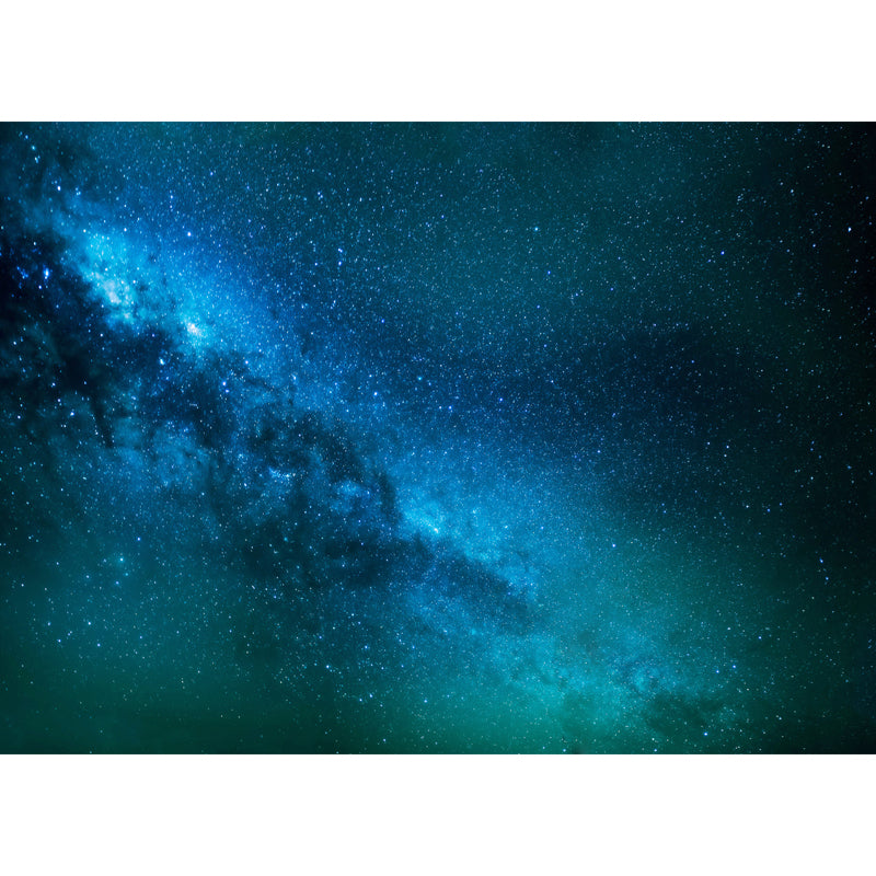 Customized Photography Nordic Mural with Close-Up View of Milky Way Pattern in Aqua