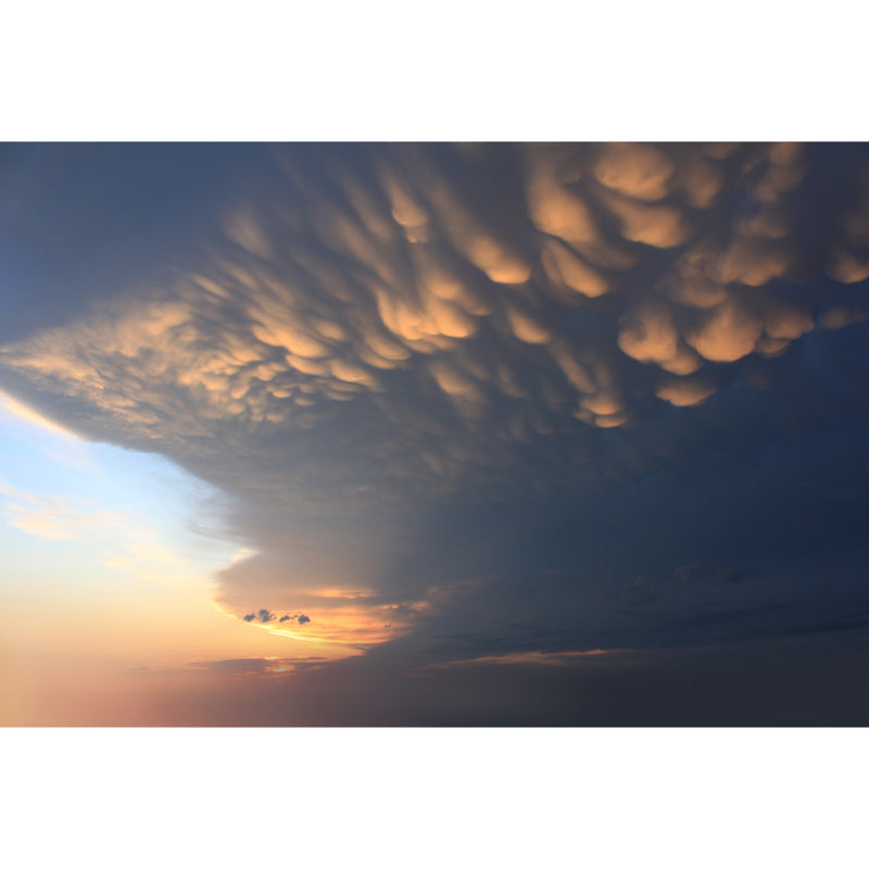 Giant Cloud Patterned Wall Mural Decal for Bedroom, Blue-Yellow, Customized Size