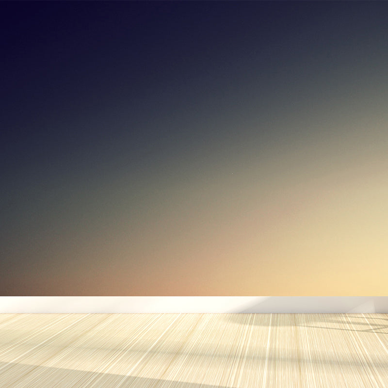 Photography Sky at Dusk Mural for Living Room, Blue and Yellow, Custom Size Available