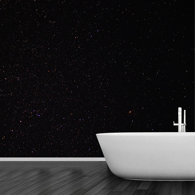 Photo Print Contemporary Mural Black Night and Starry Sky Wall Covering, Optional Size