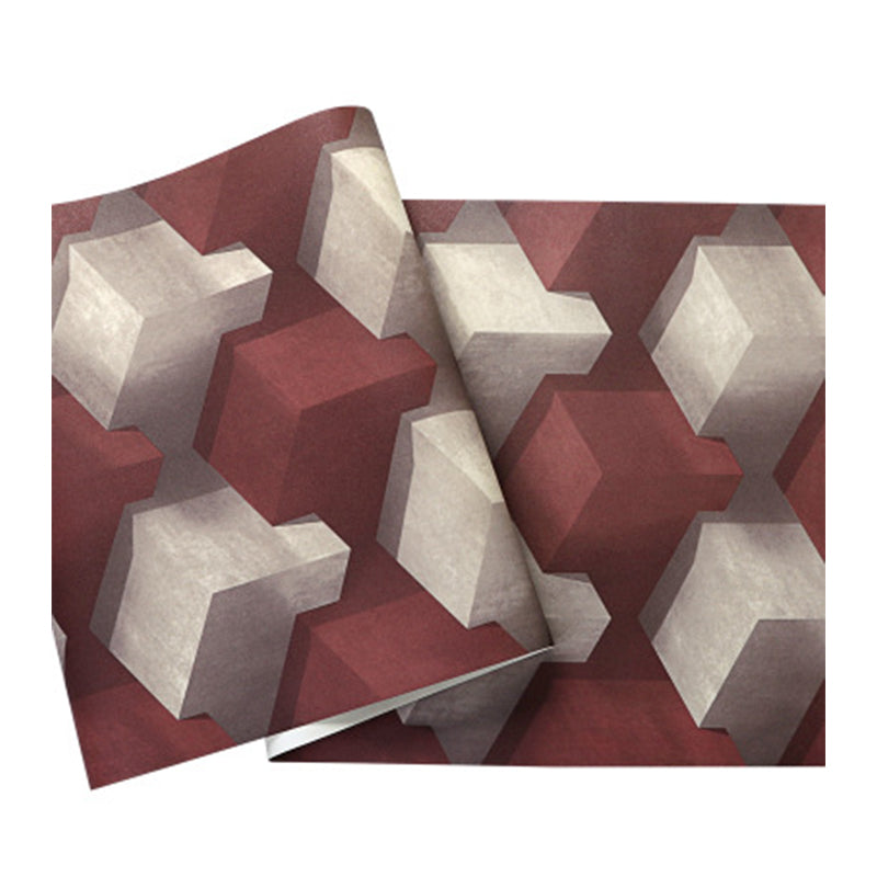 Modern Vinyl Decorative 3D Print Cube Wallpaper, 33' x 20.5"