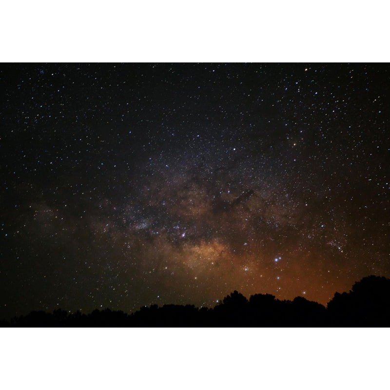 Photography Milky Way Wall Mural Washable Modern Bedroom Wall Covering in Dark Grey-Yellow