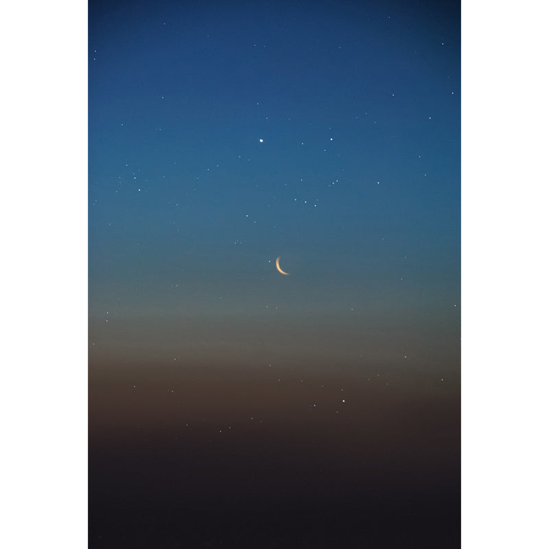 Crescent and Star Afar Mural Modern Washable Living Room Wall Art, Custom Size Available