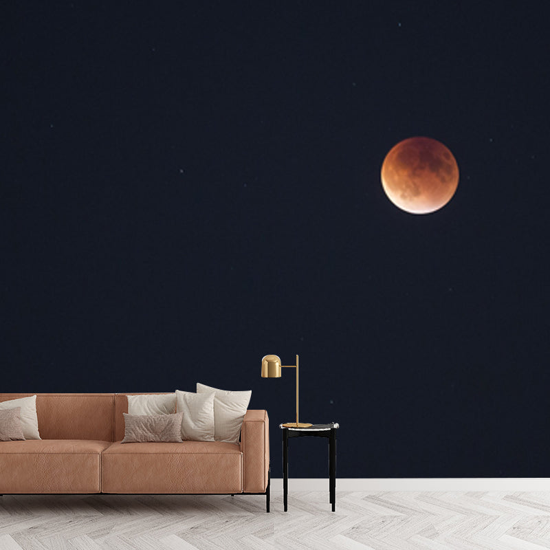 Photography Waxing Moon Mural Decal Full-Size Wall Covering for Bedroom, Custom Print