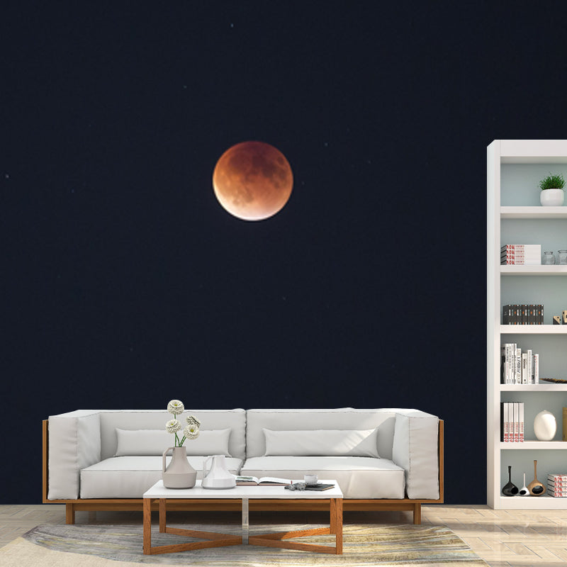 Photography Waxing Moon Mural Decal Full-Size Wall Covering for Bedroom, Custom Print