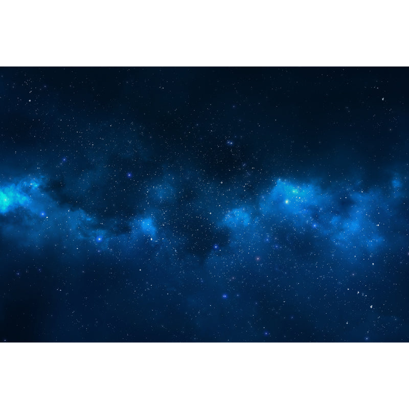 Beautiful Stars and Cloud Mural Wallpaper for Ceiling, Sky Blue-Black, Made to Measure