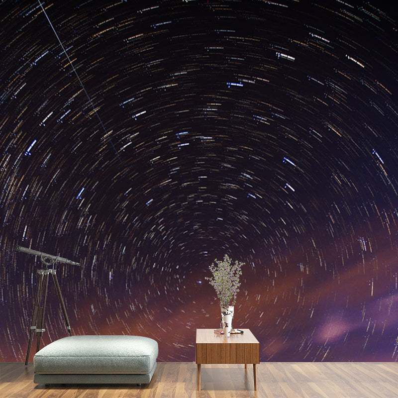 Modern Universe Whirlpool Mural Wallpaper Dark Color Stain-Proof Wall Art for Home