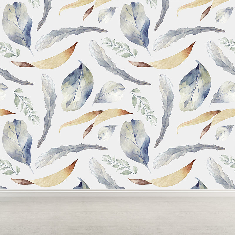 Contemporary Girls Mural Wallpaper Floral Design Light Color Wall Covering, Custom