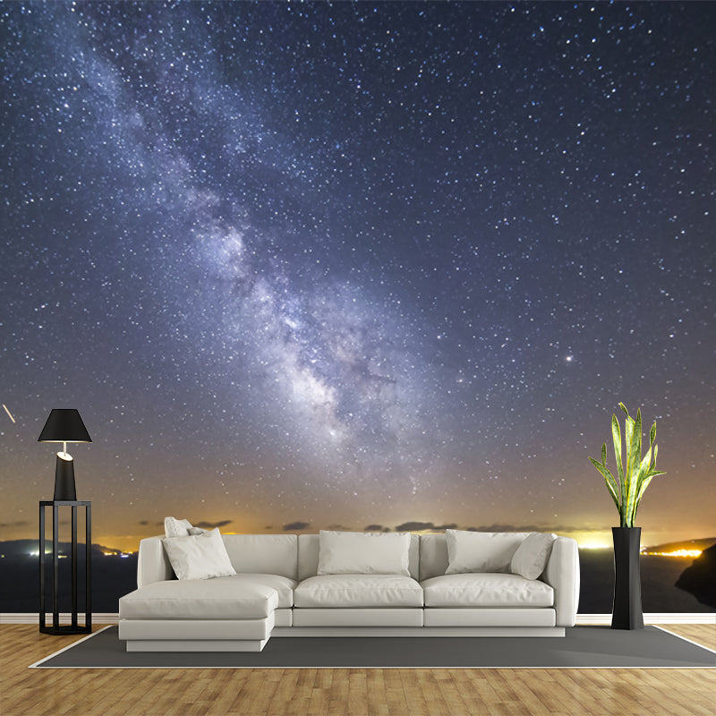 Distant City Night Galaxy Mural Modern Waterproofing Living Room Wall Art, Made to Measure