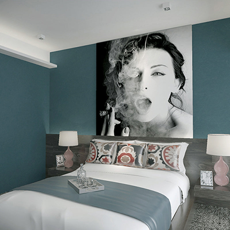 Stain-Resistant Non-Pasted Plain Color Non-Woven Wallpaper with Lightness