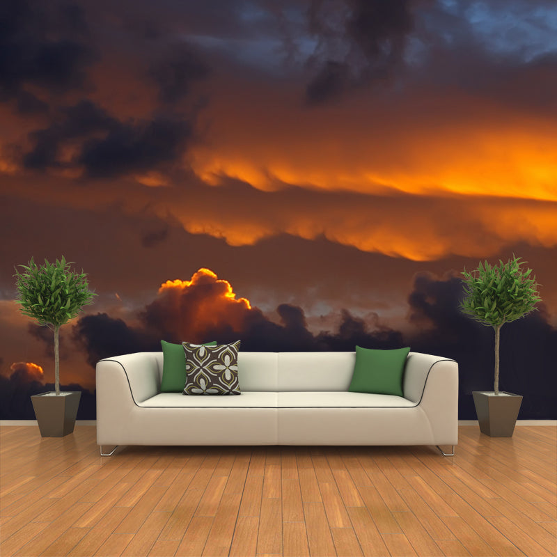 Photo-Print Evening Glow Mural Large Size Wall Covering for Hallway, Made to Measure