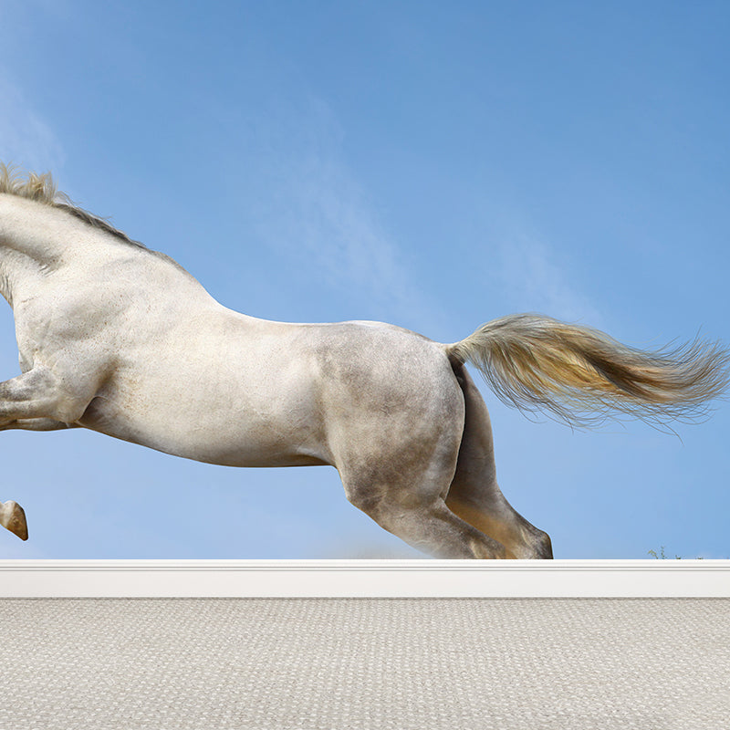 Big Energetic Horse Mural Wallpaper Decorative Contemporary Dining Room Wall Decor