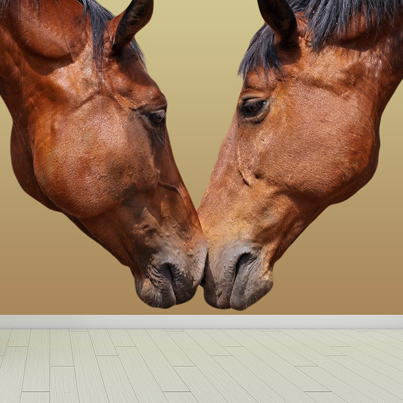 Big Energetic Horse Mural Wallpaper Decorative Contemporary Dining Room Wall Decor