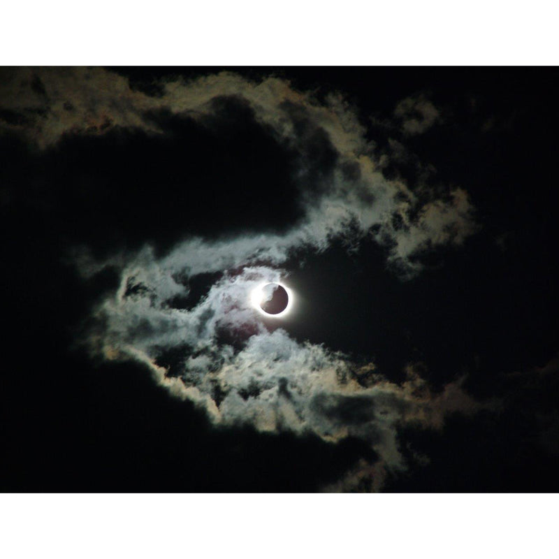 Non-Woven Washable Mural Modern Cloud and Full Moon Night Wall Decor in Black-White