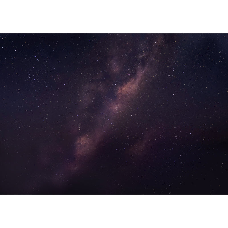 Star and Distant Galaxy Mural in Purple-Black Modern Style Wall Art for Living Room