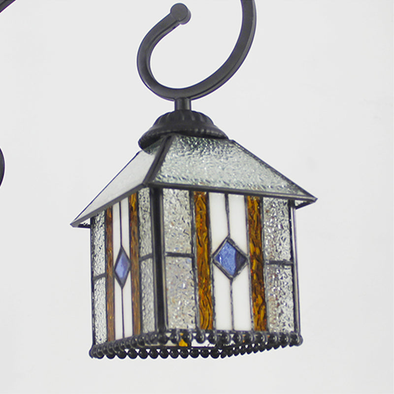 Exquisite Hanging Lodge Chandelier with Mermaid Stained Glass Pendant Light for Hotel