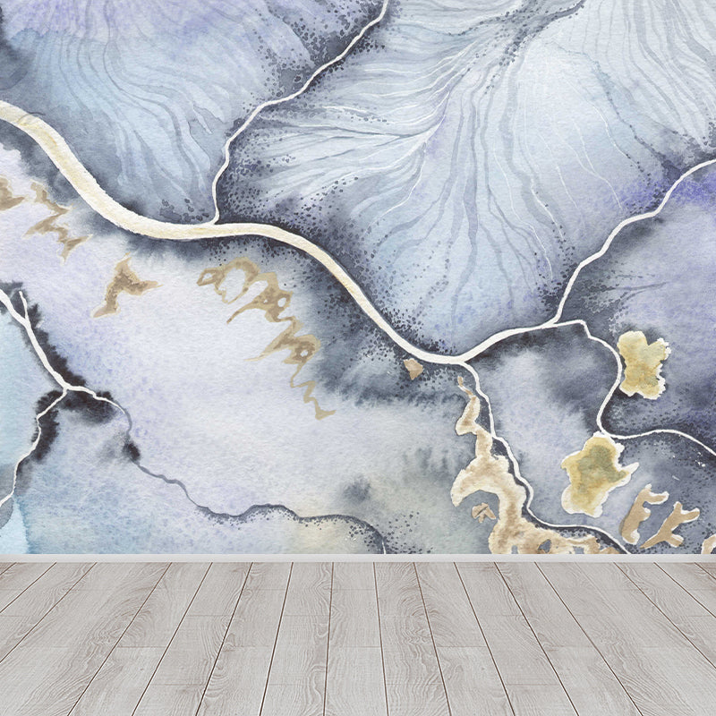 Light Color Abstract Graphic Mural Stain Resistant Contemporary Bathroom Wall Covering