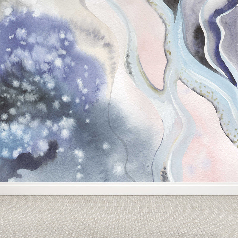 Soft Color Graphic Mural Wallpaper Abstract Modern Stain-Proof Wall Covering for Kitchen