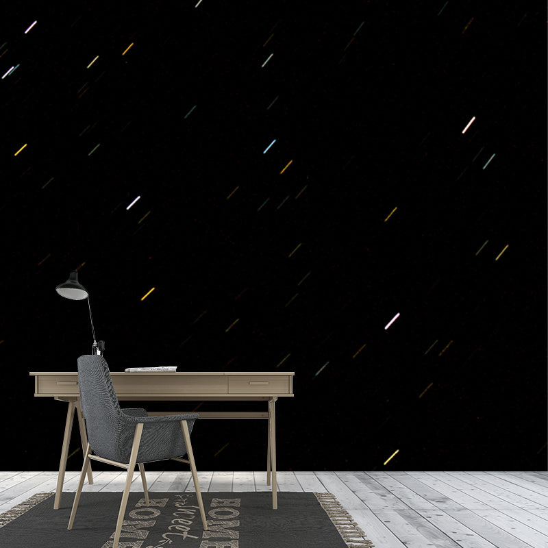 Photo Printed Meteor Shower Mural Full-Size Wall Covering for Living Room, Made to Measure
