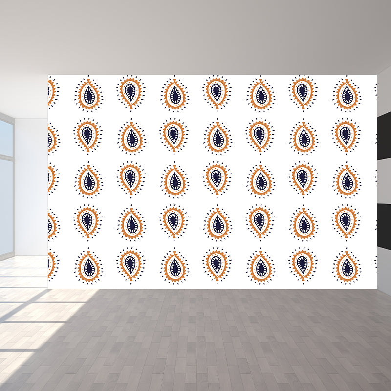 Feather Print Mural Decal Contemporary Non-Woven Textured Wall Covering in Soft Color