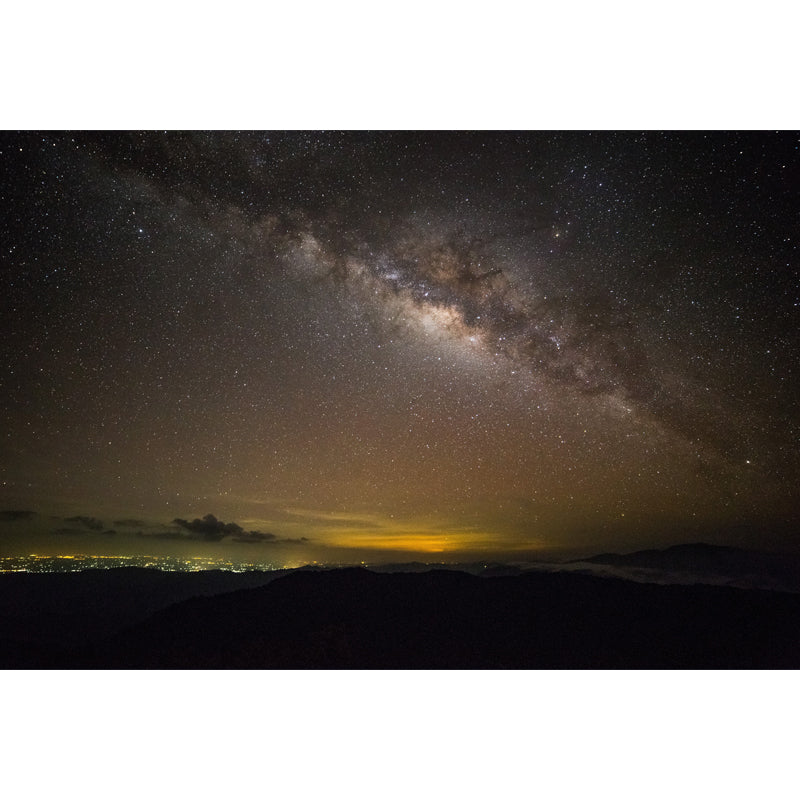 Luminous Star Sky Wall Mural for Bedroom Distant Night Town Wall Decor, Custom Print