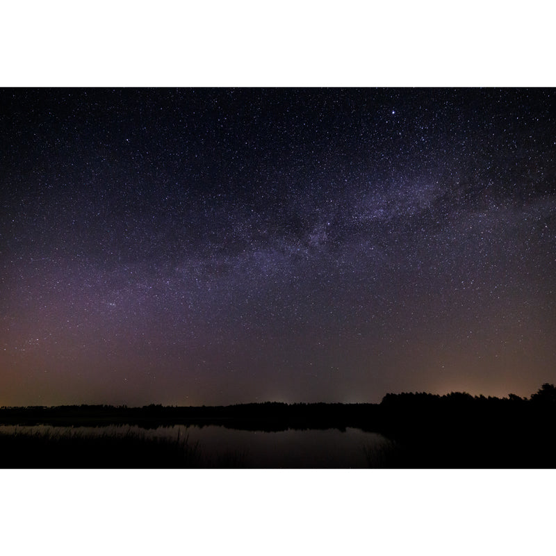 Serenity Night Lake Landscape Mural for Bedroom Starry Sky Wall Decor, Optional Size