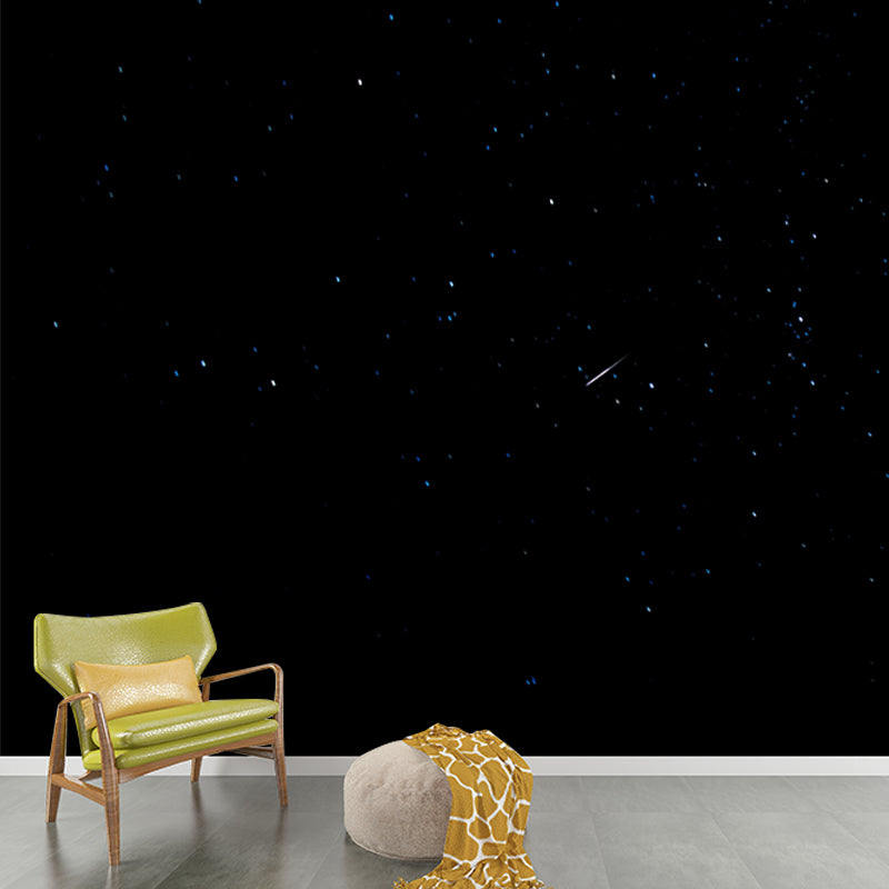 Modern Sparse Starry Sky Mural for Living Room Custom Wall Covering in Dark Color