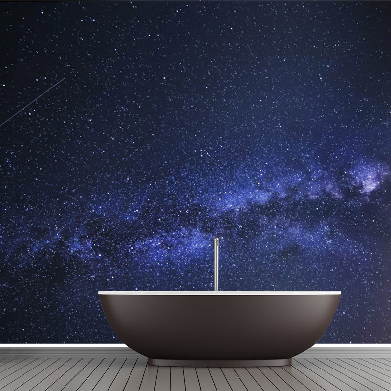 Photography Space Galaxy Wall Mural Blue Non-Woven Wall Decor, Washable, Size Optional