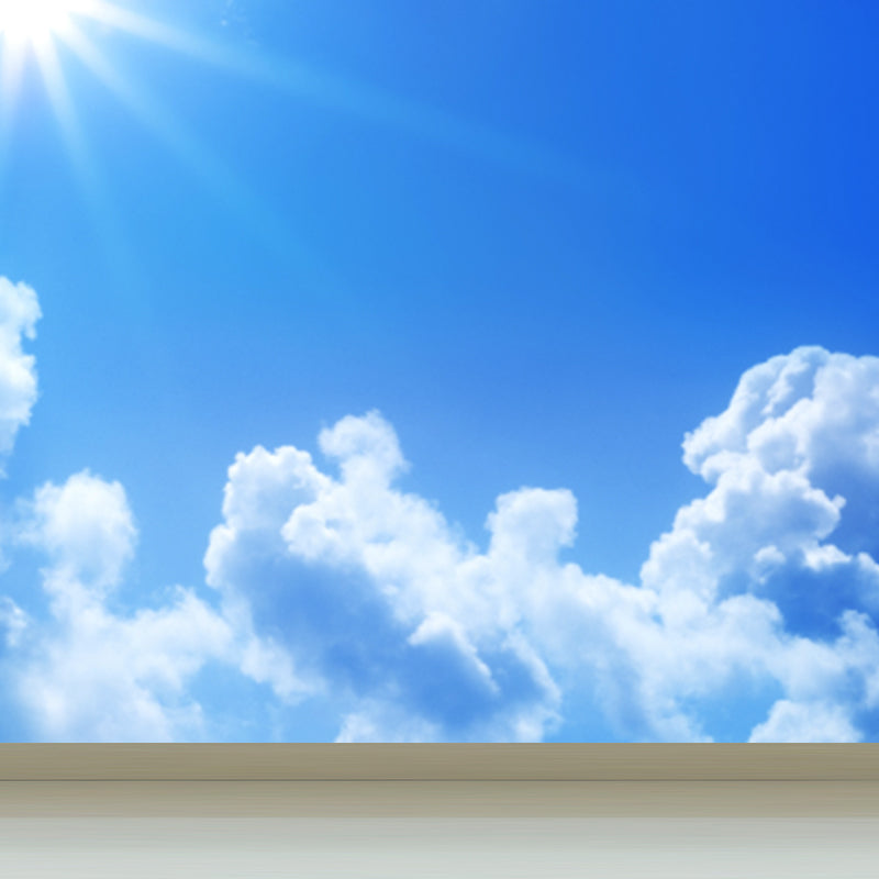 Flying-Cloud Mural Wallpaper for Living Room Sky Scene Wall Covering, Custom Printed
