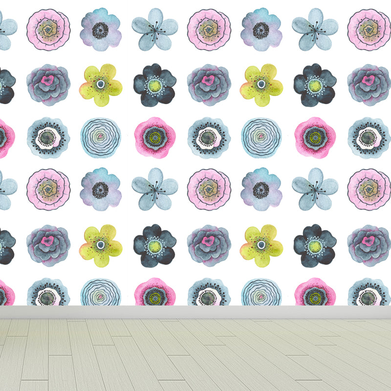 Colorful Flowers Mural Wallpaper Abstract Modern Moisture Resistant Wall Art for Room
