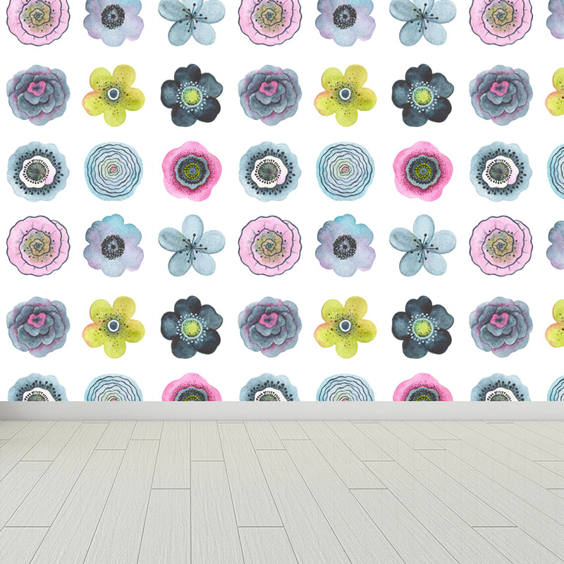 Colorful Flowers Mural Wallpaper Abstract Modern Moisture Resistant Wall Art for Room