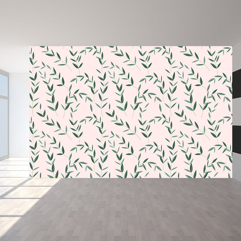 Pastel Blossoming Flowers Wall Mural Waterproofing Contemporary Girls Room Wall Art