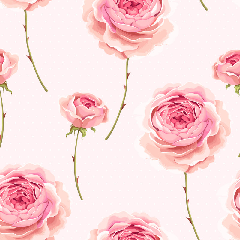 Trendy Blooming Flowers Mural Decal Non-Woven Washable Soft Color Wall Decor for Bedroom