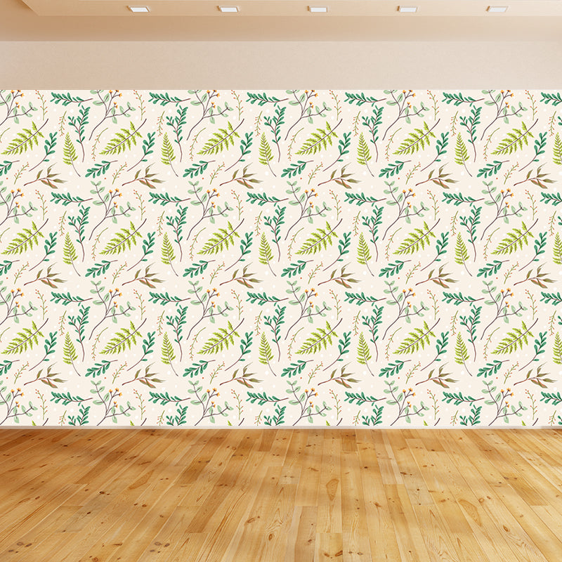 Beautiful Flower Branches Mural Wallpaper for Girls Bedroom, Light Color, Custom Print
