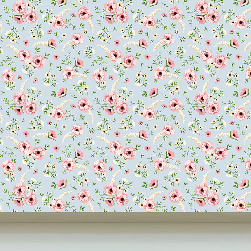 Modern Floral Pattern Mural Wallpaper for Bedroom Personalized Wall Decor in Soft Color