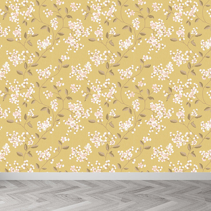 Light Color Flowers Wall Mural Decal Moisture Resistant Modern Girls Bedroom Wal Art