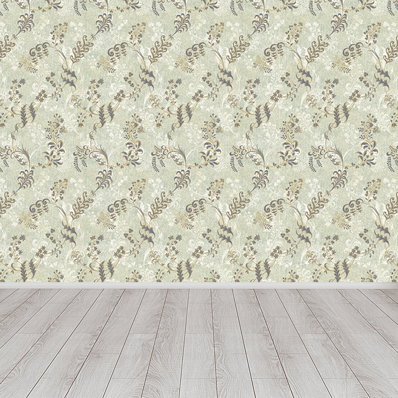 Non-Woven Stain Resistant Mural Modernist Flower Pattern Wall Decor for Living Room