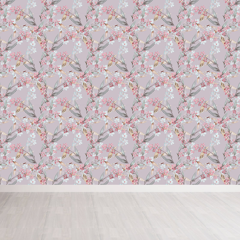 Waterproofing Flower Mural Decal Customized Modern Wall Covering for House Interior
