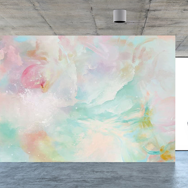 Huge Sky View Mural for Bathroom Natural Landscape Wall Art in Light Color, Stain Resistant