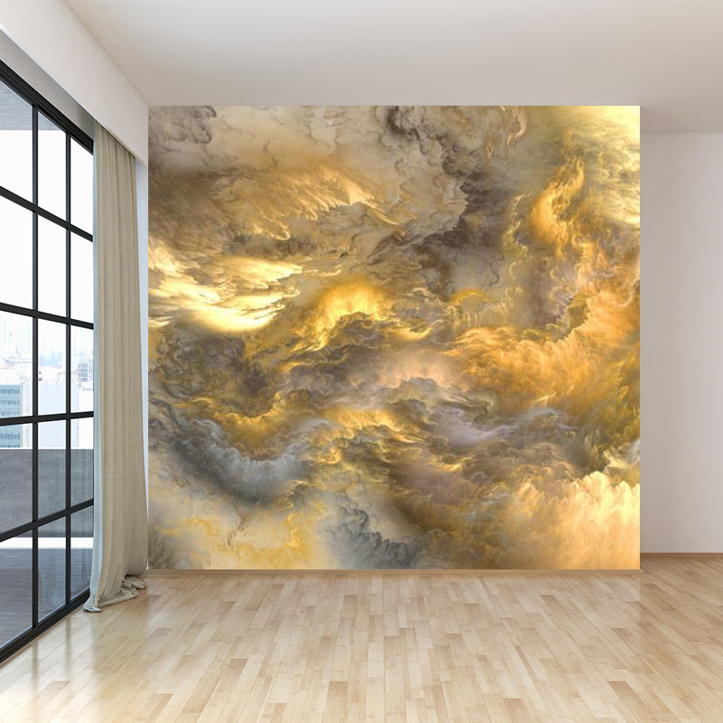Huge Sky View Mural for Bathroom Natural Landscape Wall Art in Light Color, Stain Resistant