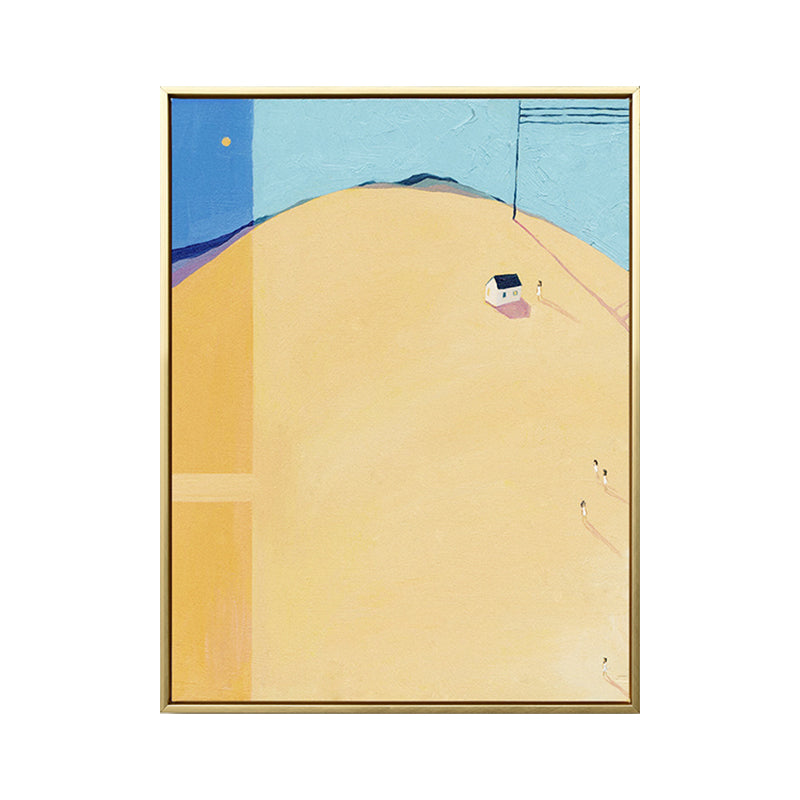 Toile de dessin de paysage abstrait, décoration murale texturée nordique de couleur douce pour chambre