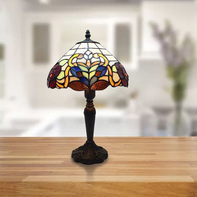 Büro Regenschirmschischtisch Lampe Buntglas 1 Leichte Tiffany Vintage braune Schreibtisch Licht für Cafés Shop