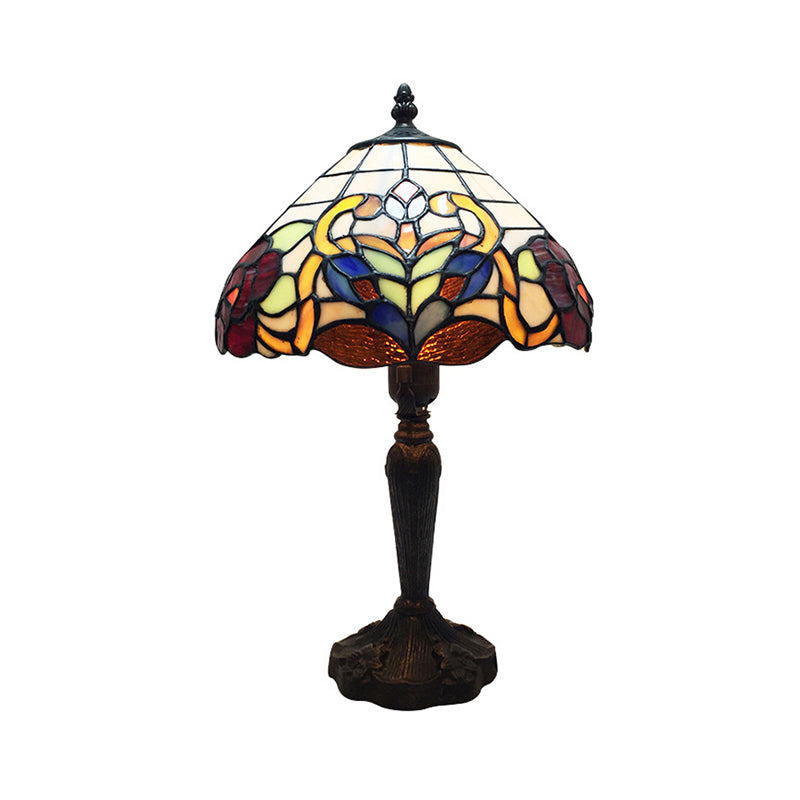 Büro Regenschirmschischtisch Lampe Buntglas 1 Leichte Tiffany Vintage braune Schreibtisch Licht für Cafés Shop