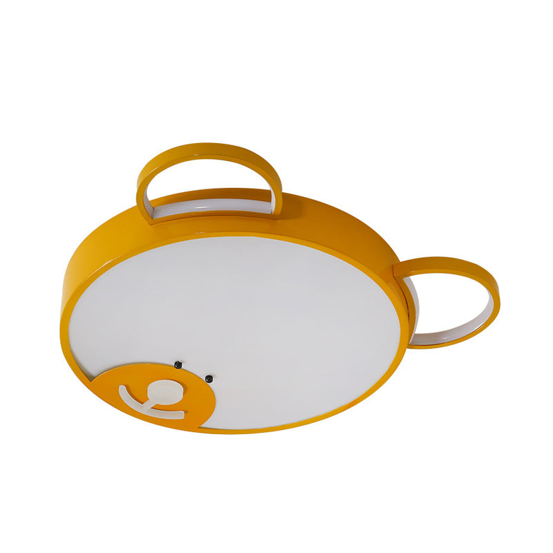 Acrylic Bear-Shape Ceiling Lamp Creative LED Gold Flushmount Lighting for Nursery