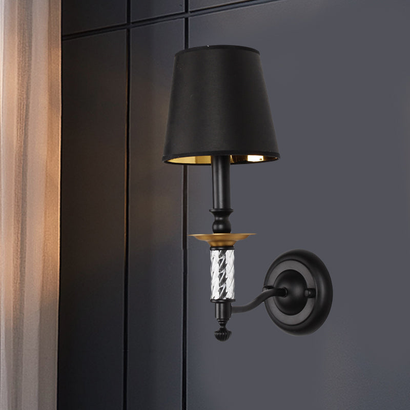 Funzione per illuminazione da parete del corridoio del corridoio del corridoio tradizionale 1 Light sconce nero con arredamento acrilico tubolare