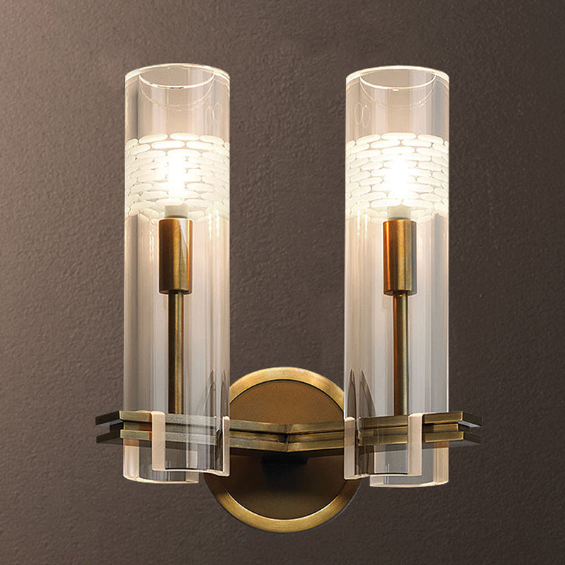 LAMPE MUR GOL VERRE EN VERRE GOLLE CONDUCTION CYLINDRIQUE 1/2 BULBE COLONIAL MUR MURD LUMÉRÉ POUR LE SALON