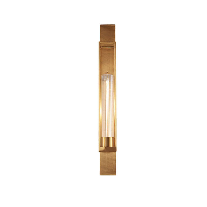 Metalen rechthoek wand SCONCE verlichting Luxe 1-bol woonkamer wandlicht in goud met cilinder heldere glazen schaduw
