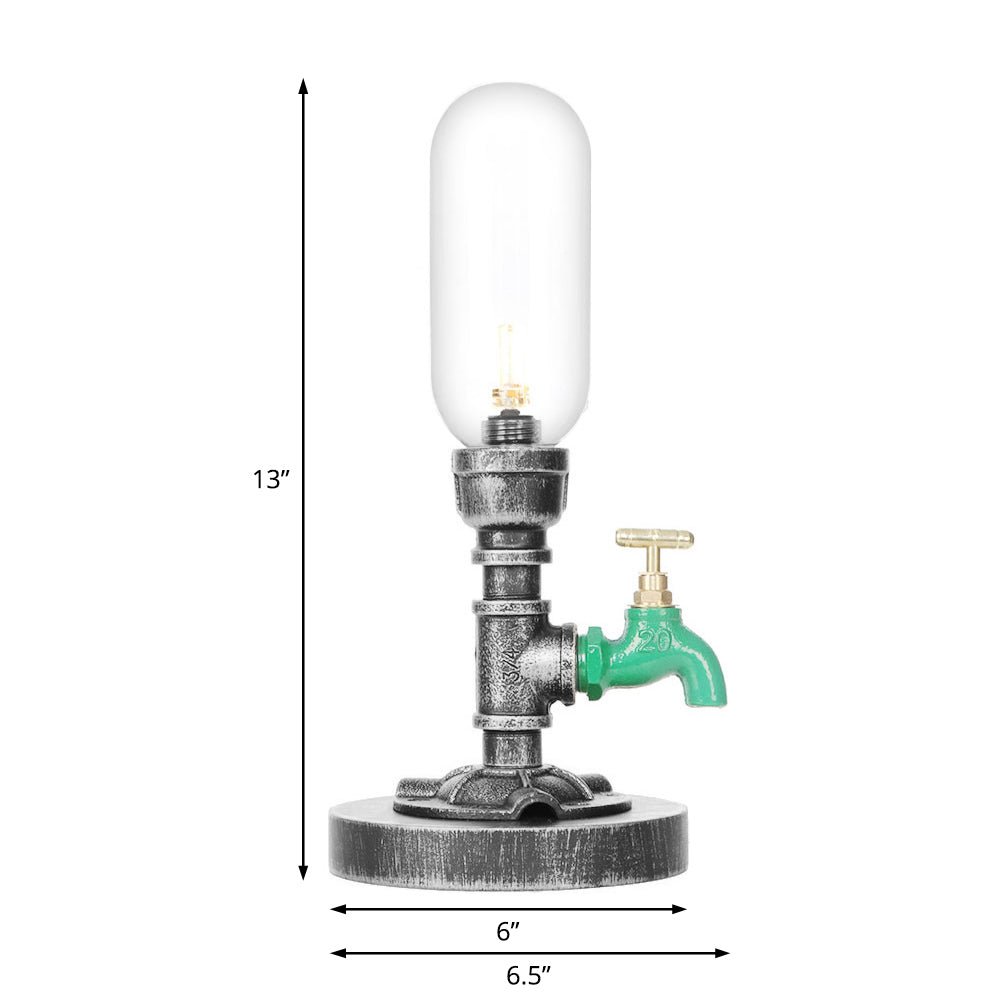 Luce da tavolo da ombra capsule industriale 1/2 lampada ambra/vetro trasparente lampada da comodino con/senza ta rubinetto per l'acqua per soggiorno